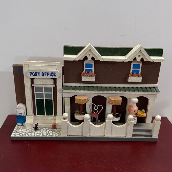 Other - Vintage handmade Charming Wooden Post Office and Cafe Model